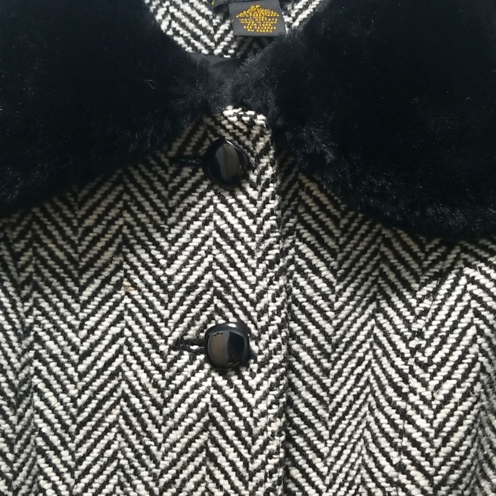 Grace Elements, Black & White Wool Herringbone Ja… - image 4